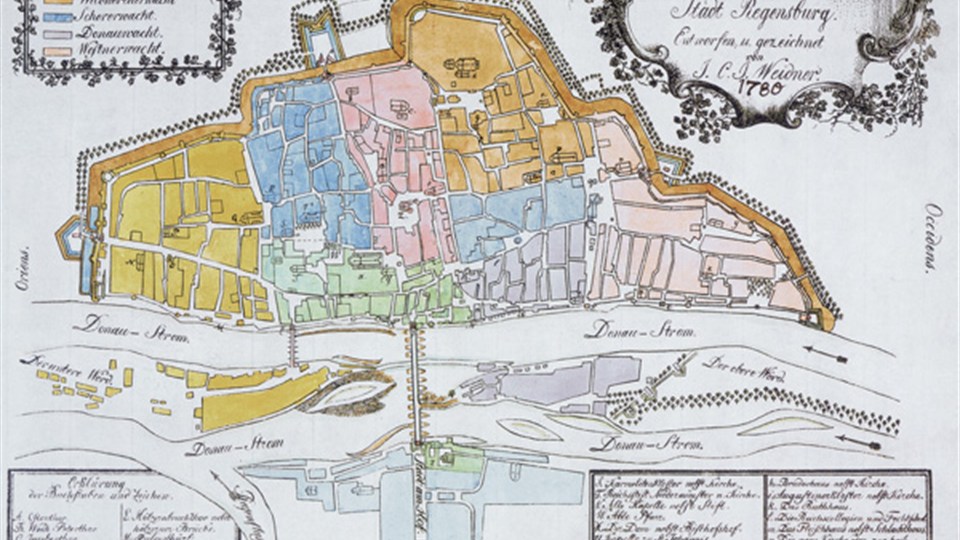 Watch plan of Regensburg, reprint of the original from 1803